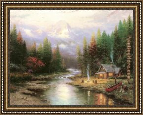 A Beautiful Day Framed Paintings - End Of A Perfect Day II by Thomas Kinkade