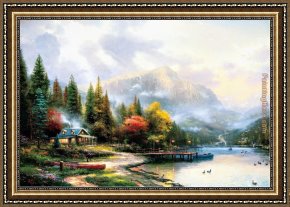A Beautiful Day Framed Paintings - End of a Perfect Day III by Thomas Kinkade