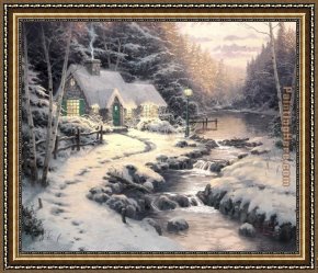 Evening Mood Framed Paintings - Evening Glow by Thomas Kinkade