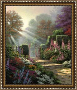 Gardens of The Vatican Framed Paintings - Garden of Grace by Thomas Kinkade