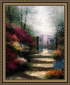 Gardens of The Vatican Framed Paintings - Garden Of Promise by Thomas Kinkade