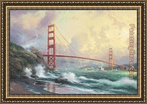 Golden Harvest Framed Paintings - Golden Gate Bridge San Francisco by Thomas Kinkade