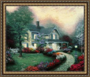 The Heart of The Andes Framed Paintings - Home Is Where The Heart Is by Thomas Kinkade