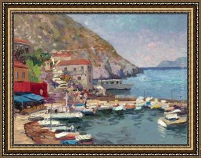 Sunday Afternoon on The Island of La Grande Jatte Framed Paintings - Island Afternoon Greece by Thomas Kinkade
