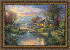 Paradise Framed Paintings - Nature's Paradise by Thomas Kinkade