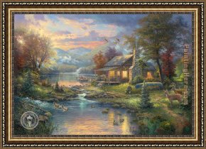 Paradise Framed Paintings - Natures Paradise by Thomas Kinkade
