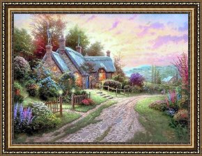 Hard Times Framed Paintings - Peaceful Time by Thomas Kinkade