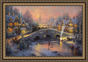 Thomas Kinkade Framed Paintings - Spirit of Christmas by Thomas Kinkade
