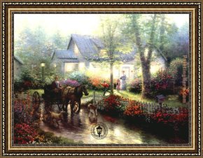 Sunday Afternoon on The Island of La Grande Jatte Framed Paintings - Sunday Outing by Thomas Kinkade