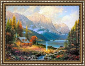 A Beautiful Day Framed Paintings - The Beginning of a Perfect Day by Thomas Kinkade