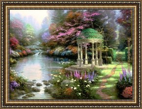 Gardens of The Vatican Framed Paintings - The Garden of Prayer by Thomas Kinkade