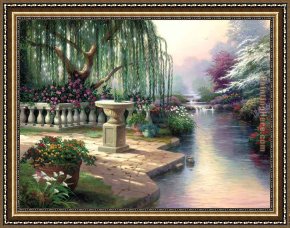 24 Hours at Lemans Framed Paintings - The Hour of Prayer by Thomas Kinkade