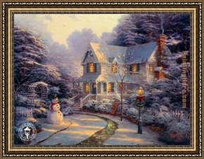 The Night Cafe Framed Paintings - The Night Before Christmas by Thomas Kinkade