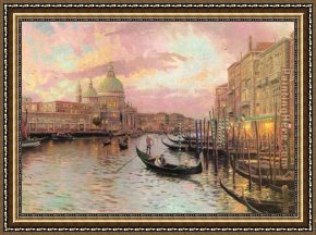 Thomas Kinkade Framed Paintings - venice by Thomas Kinkade