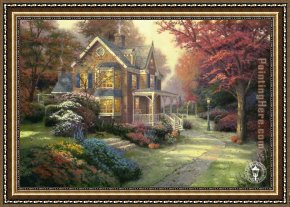 Autumn Rhythm Number 30 Framed Paintings - Victorian Autumn by Thomas Kinkade