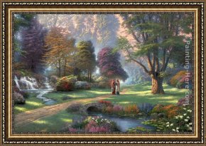 Thomas Kinkade Framed Paintings - Walk of Faith by Thomas Kinkade
