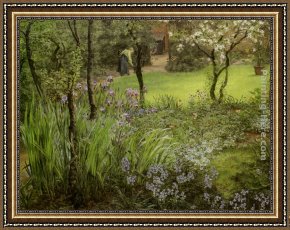 London Framed Paintings - A London Garden by Thomas Matthews Rooke