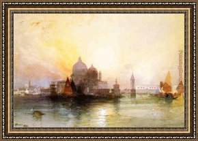 A View on The Stour Near Dedham Framed Paintings - A View of Venice by Thomas Moran