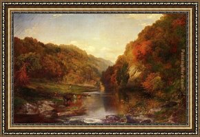 Autumn Rhythm Number 30 Framed Paintings - Autumn on the Wissahickon by Thomas Moran