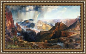 Chasm of The Colorado Framed Paintings - Chasm of the Colorado by Thomas Moran