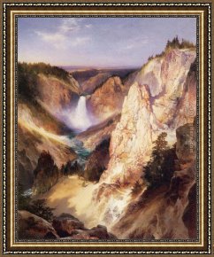 Genesis The Fall And Expulsion From Paradise The Original Sin Framed Paintings - Great Falls of Yellowstone by Thomas Moran