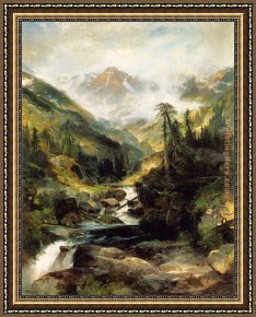Among The Sierra Nevada Mountains California Framed Paintings - Mountain of the Holy Cross by Thomas Moran