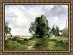 East Bergholt Rectory Framed Paintings - Old Windmill,East Hampton,Long Island,New York by Thomas Moran