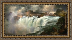 Genesis The Fall And Expulsion From Paradise The Original Sin Framed Paintings - Shoshone Falls on the Snake River by Thomas Moran