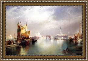 Venice Twilight Framed Paintings - The Splendor of Venice by Thomas Moran