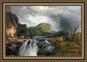 Lake Como Framed Paintings - The Wilds of Lake Superior by Thomas Moran
