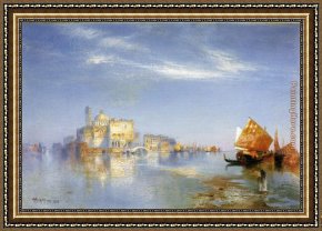A View on The Stour Near Dedham Framed Paintings - View of Venice by Thomas Moran