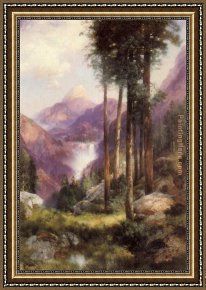 Genesis The Fall And Expulsion From Paradise The Original Sin Framed Paintings - Yosemite Valley Vernal Falls by Thomas Moran