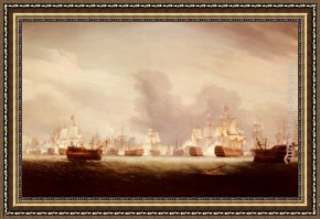 The Glorious Lightning Framed Paintings - The Battle Of The Glorious 1st Of June 1794 by Thomas Whitcombe