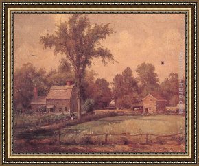 Paradise Framed Paintings - June Paradise Valley by Thomas Worthington Whittredge