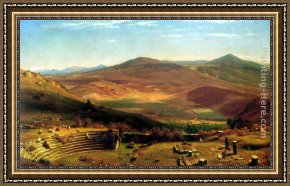 The Colosseum Rome Framed Paintings - The Amphitheatre of Tusculum and Albano Mountains, Rome by Thomas Worthington Whittredge