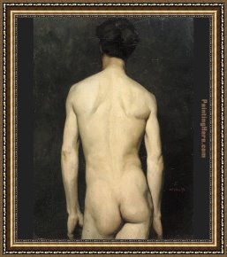Nude on a Sofa Framed Paintings - Albert Edelfelt male nude 1 by Unknown Artist