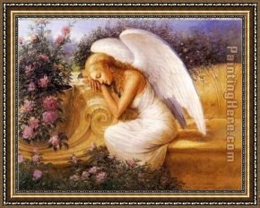 Rest Framed Paintings - Angel at Rest by Tadiello by Unknown Artist