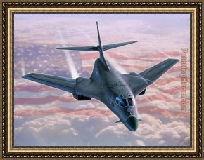 Unknown Artist Framed Paintings - B-1 Above the Clouds by Unknown Artist
