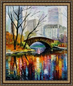Deer Park Framed Paintings - Central Park by Unknown Artist