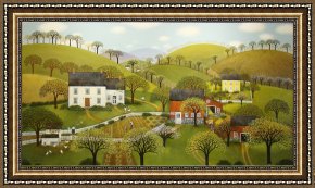 Card Player Framed Paintings - Early Spring by Diana Card by Unknown Artist