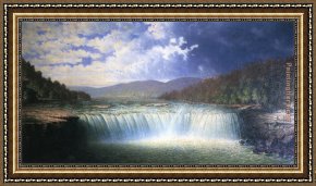 Genesis The Fall And Expulsion From Paradise The Original Sin Framed Paintings - Falls of the Cumberland River Whitley County Kentucky by Carl Christian Brenner by Unknown Artist