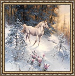 Brazilian Forest Framed Paintings - forest snowfall by Unknown Artist