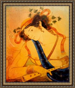 Greek Framed Paintings - Greek Apollo by Unknown Artist