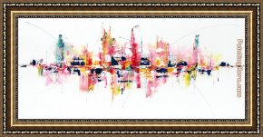 Beach Skyline Framed Paintings - Hansjorg Furrer Skyline by Unknown Artist