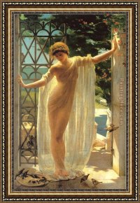 Lesbia And Her Sparrow Framed Paintings - Lesbia 1 by Unknown Artist