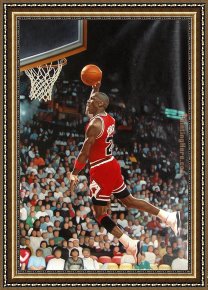 Unknown Artist Framed Paintings - Michael Jordan NBA by Unknown Artist