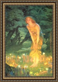 Eve Framed Paintings - Mid-Summer's Eve by Edward Robert Hughes by Unknown Artist