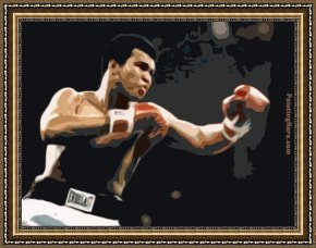 Muhammad Ali Vs. Sonny Liston Framed Paintings - Muhammad Ali pop art by Unknown Artist