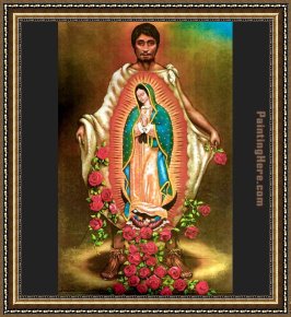 The Lady of Shalott Framed Paintings - Our Lady of Guadalupe by Unknown Artist