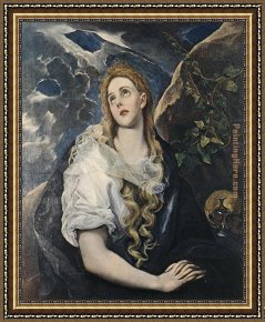 Vue De Saintes Maries 1888 Framed Paintings - Saint Mary Magdalene By El Greco by Unknown Artist